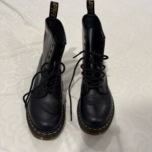 Dr. Martens Black Leather Combat Boots (1460)